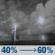Saturday Night: A chance of showers and thunderstorms between 7pm and 1am, then showers and thunderstorms likely. Partly cloudy, with a low around 55. Chance of precipitation is 60%. Saturday Night: Chance Showers And Thunderstorms