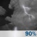 Thursday Night: Slight Chance Showers And Thunderstorms then Showers And Thunderstorms