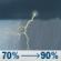 Tuesday: Showers and thunderstorms. Mostly cloudy, with a high near 64. Chance of precipitation is 90%. Tuesday: Showers And Thunderstorms
