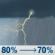 Thursday: Rain and a slight chance of thunderstorms. Mostly cloudy, with a high near 58. Chance of precipitation is 80%. Thursday: Rain